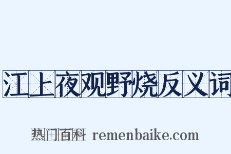 江上夜观野烧反义词是什么意思的图片